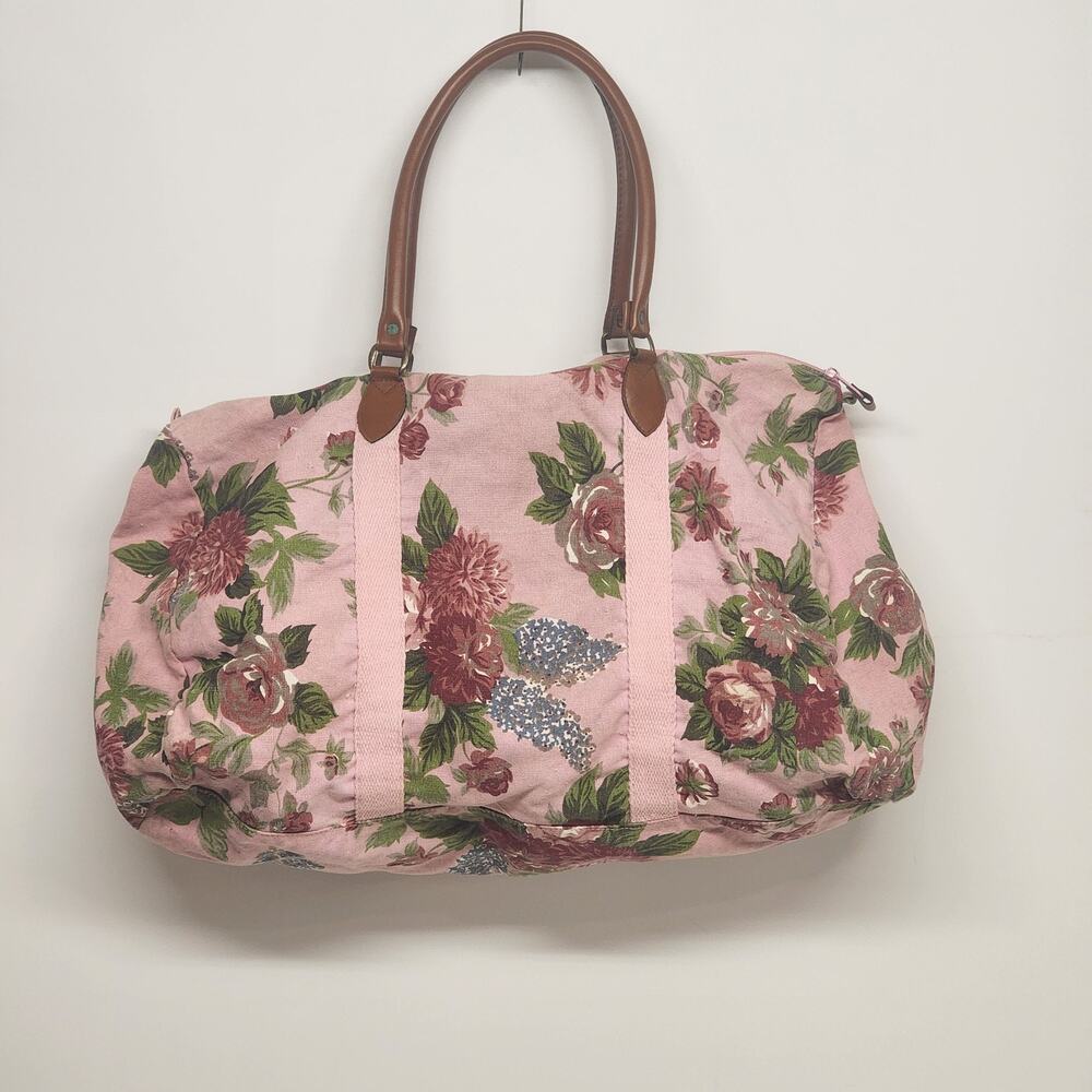 Gitano Floral Duffle Bag Pink Rose Tote 90s Travel Weekender Double Handle China
